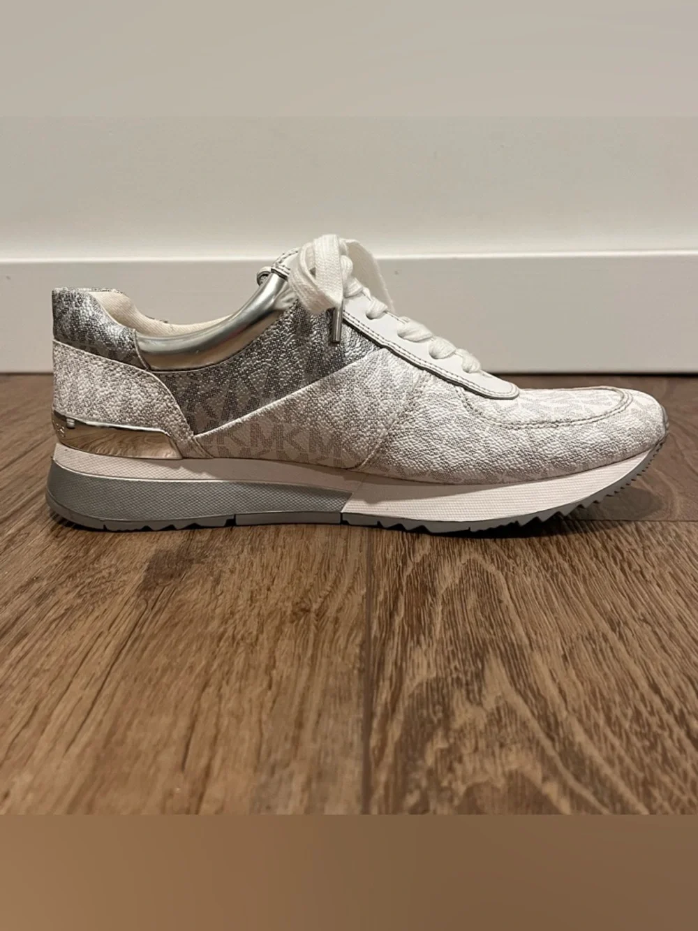 Michael Kors White Allie Wrap Trainer Logo Sneakers